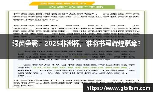 绿茵争霸，2025非洲杯，谁将书写辉煌篇章？